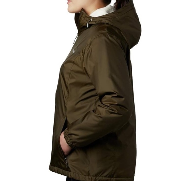 Columbia Womens Switchback Sherpa Lined Jacket | Olive Green small winter coat​ - Picture 3 of 12